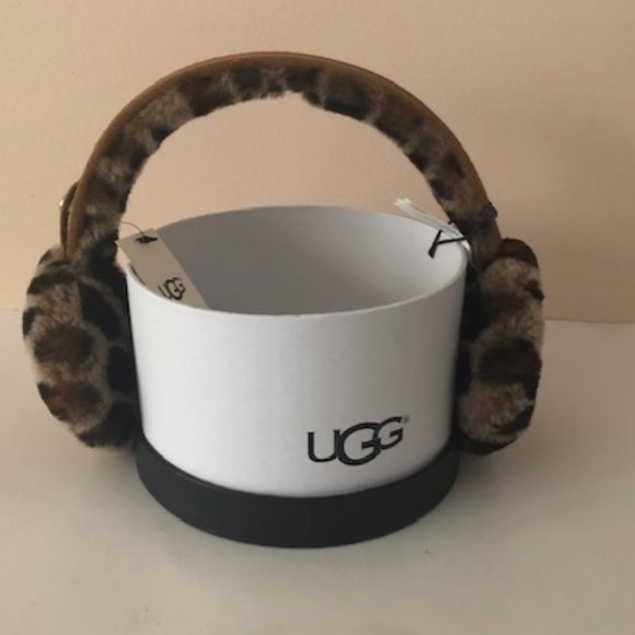 UGG Shearling Suede Earmuffs. Leopard print. NWT - Picture 4 of 5